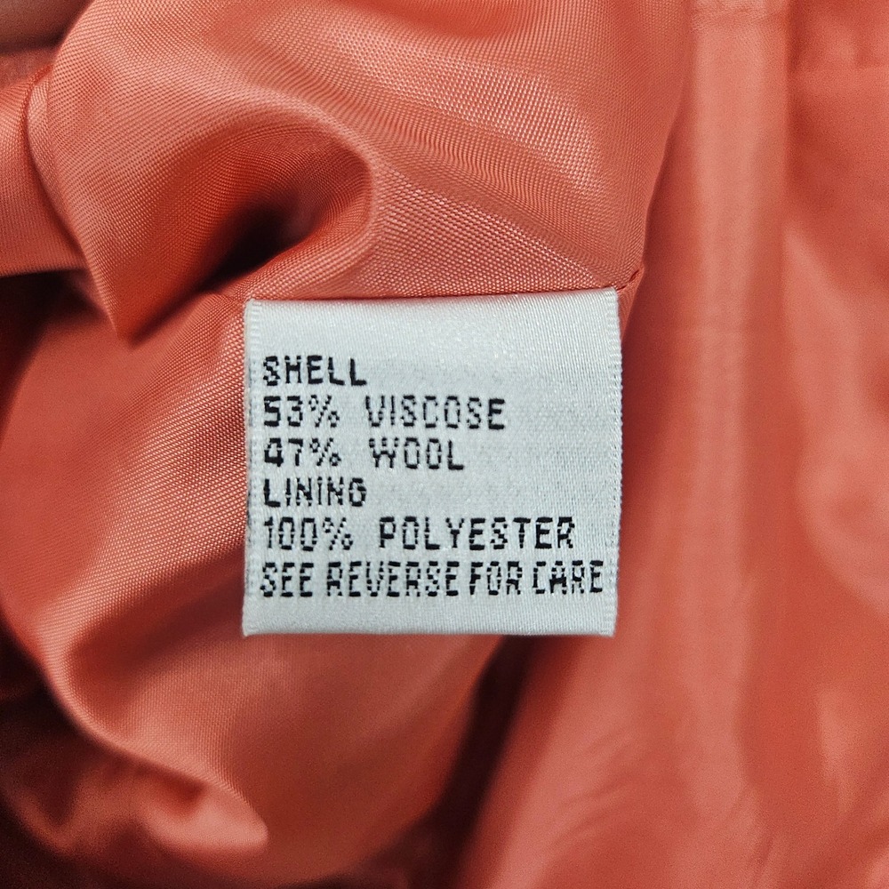 Talbots Women's Coral Pink Wool/Viscose Blend Blazer Size 8 Button Front Jacket - Picture 3 of 11